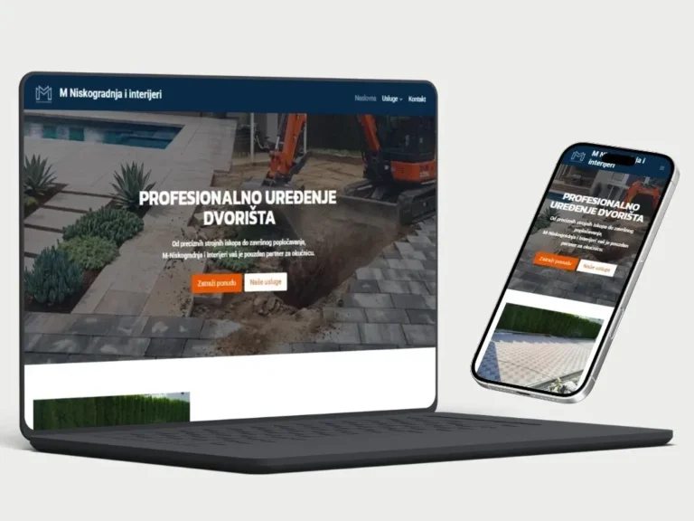 Redizajn web stranice za M Niskogradnja i Interijeri